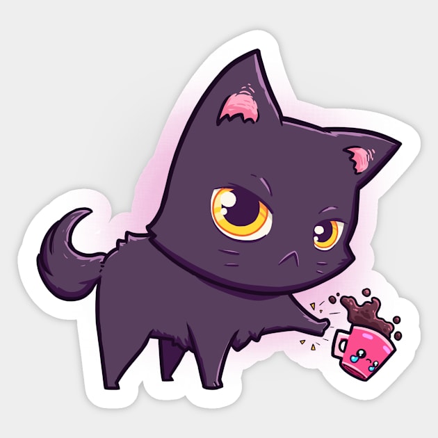 Cat Hates Mugs Sticker by Susto